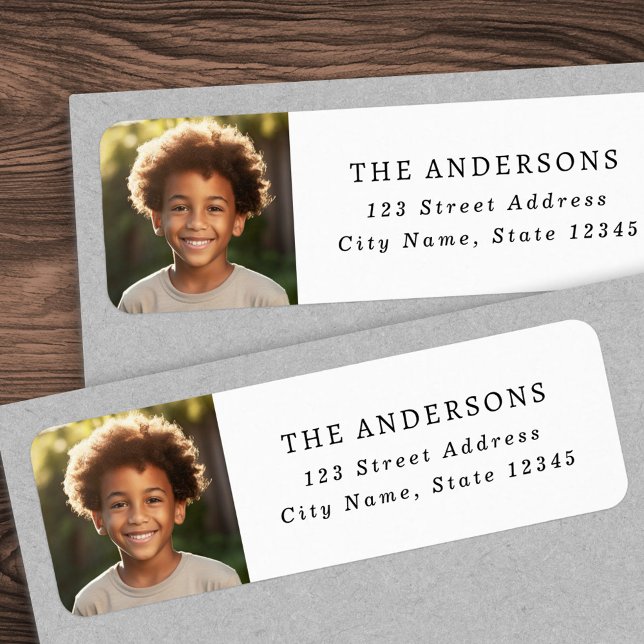 Custom family photo elegant return address (Custom family photo elegant return address label)
