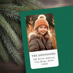 Custom family photo elegant return address label