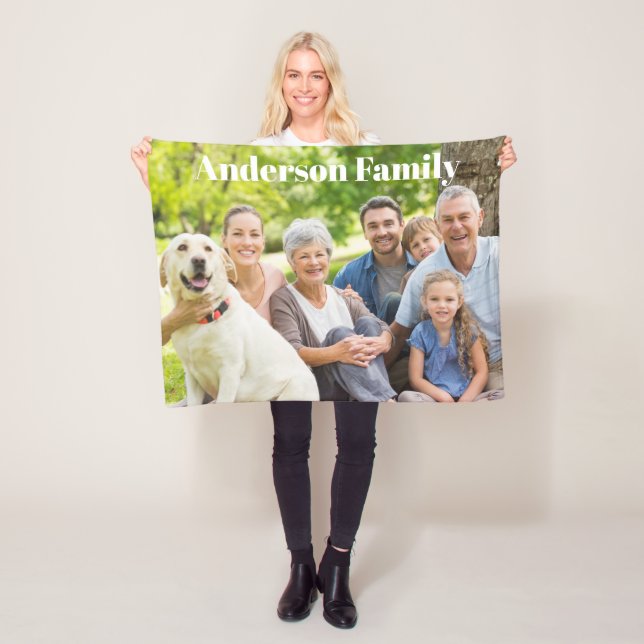 Custom Family Photo Fleece Blanket (In Situ)