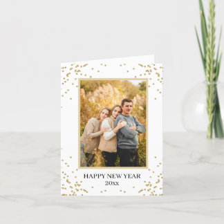 Custom Family Photo Happy New Year Folded Holiday Card