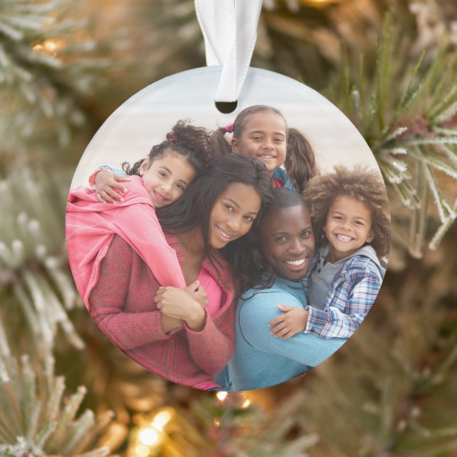 Custom Family Photo Holiday Ornament (Tree)