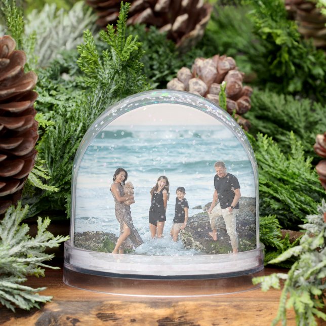 Custom Family Photo Holiday Snow Globe (Winter)