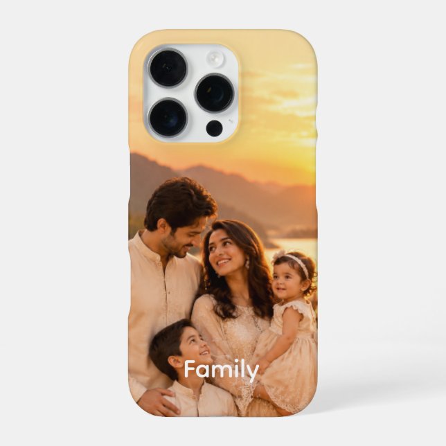 Custom Family Photo iPhone Case - Personalized Sun (Back)