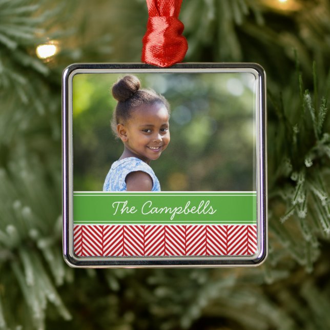 Custom Family Photo Keepsake Holiday Ornament (Tree)