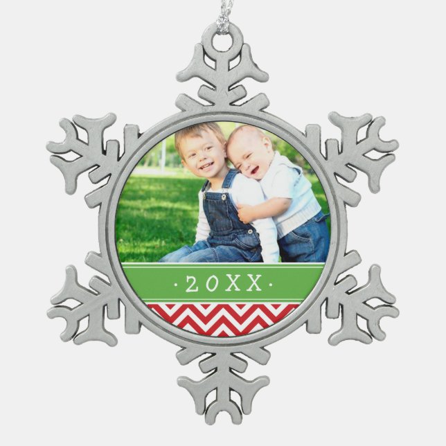 Custom Family Photo Keepsake Holiday Ornament (Front)