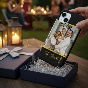 Custom Family Photo Luxury Black & Gold Keepsake iPhone 16 Pro Max Case