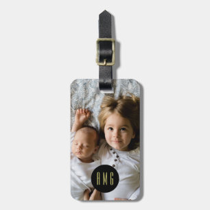 Custom Family Photo   Monogram   Address Luggage Tag