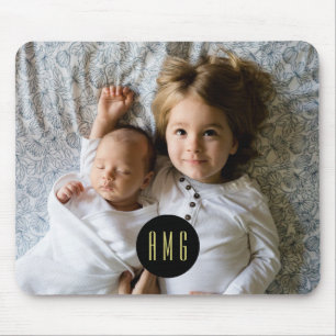 Custom Family Photo   Monogrammed Mouse Pad