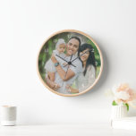 Custom Family Photo Overlay Clock<br><div class="desc">Create a special one of a kind round or square wall clock. The personalized clock design features simple modern fonts overlaid onto your full bleed family photo. Use the design tools to add more photos and text, and choose any fonts and colours to match your own home decor style. A...</div>