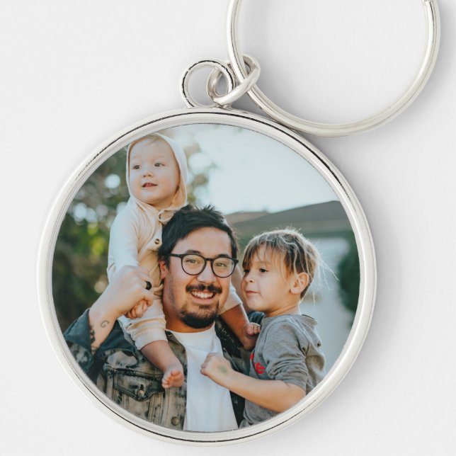 Custom Family Photo Personalized    Keychain (Front)