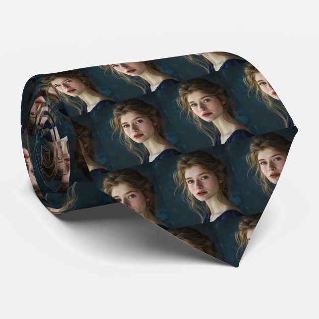 Custom Family Photo Personalized Neck Tie (Rolled)