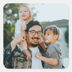 Custom Family Photo Personalized  Square Sticker