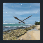 Custom Family Photo Personalized Wall Clock<br><div class="desc">Custom Photo Personalized Square Wall Clock</div>