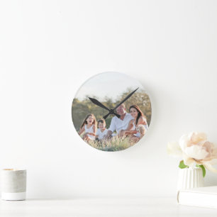 Custom family photo  round clock