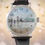 Custom family photo watch<br><div class="desc">Personalize and add your photo of your family,  kids,  wife,  girlfriend or pet.  Black numbers.</div>