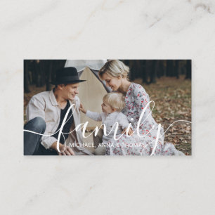 Custom family photo with custom name business card
