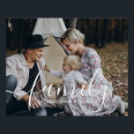 Custom family photo with custom name poster<br><div class="desc">Create your own personalized photo gift by add your beloved family photo to make your design unique. Decorate with title "family" in modern script font style and name in modern sans serif font style. Perfect as gift for newlyweds, holiday gift for family, family reunion favours and gift for any special...</div>