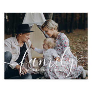 Custom family photo with custom name poster