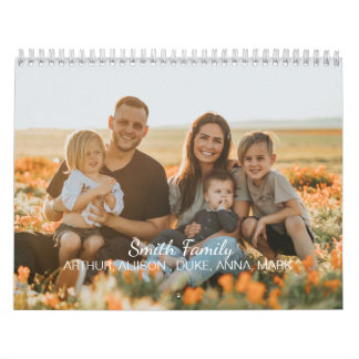 Custom family photo with custom names     calendar