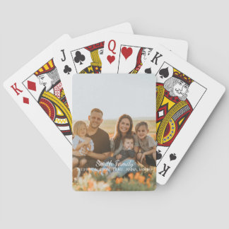 Custom family photo with custom names  gift playing cards