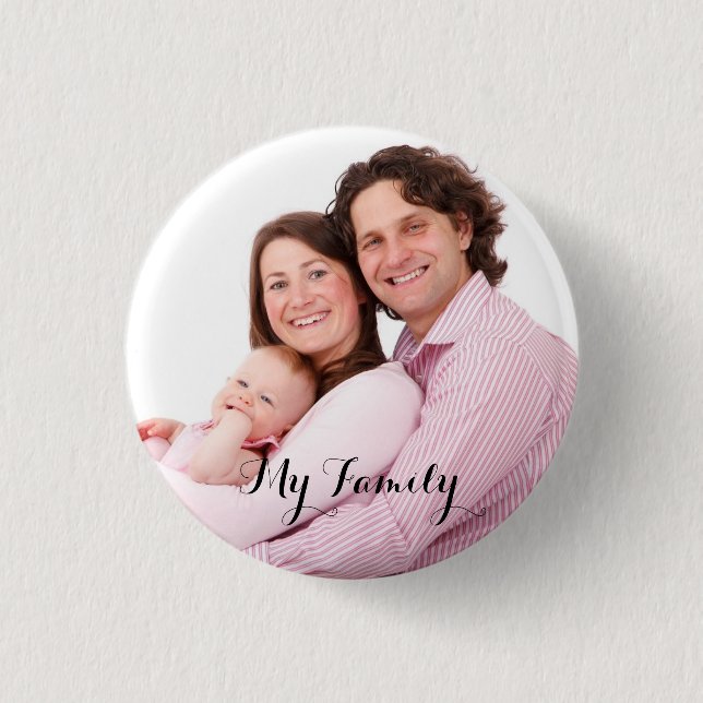 Custom, family picture 1 inch round button (Front)