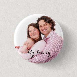 Custom, family picture 1 inch round button