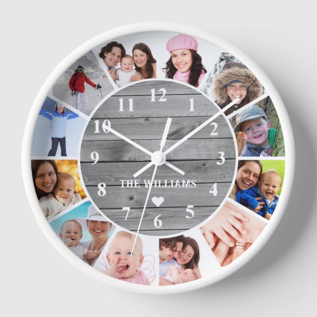 Custom Family Picture Clock Customized Photo Clock (Front)