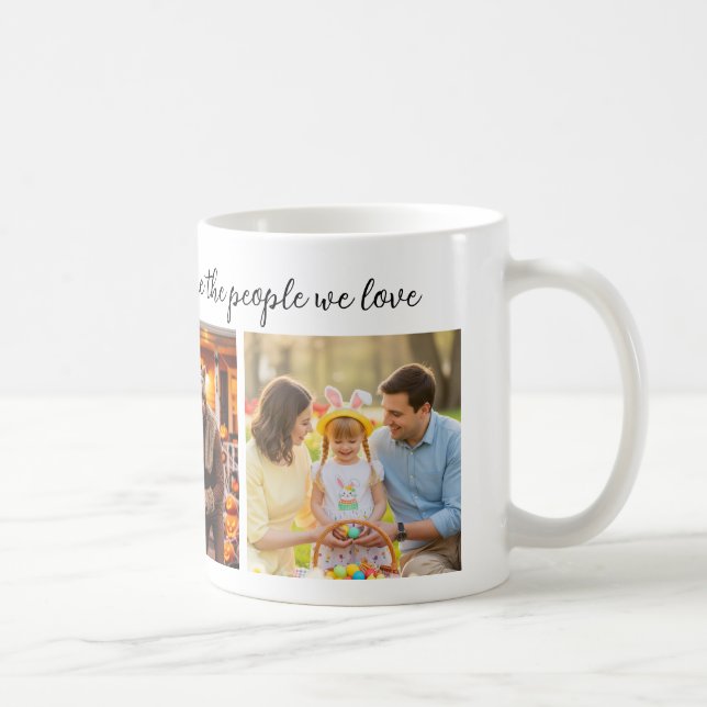 Custom Family Portrait Personalized Message Coffee Mug (Right)