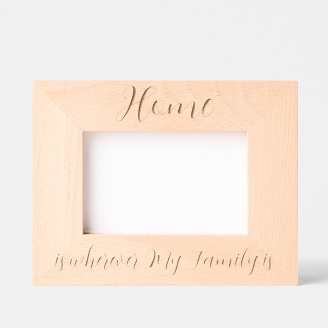 Custom Family Portrait Personalized Message Etched Frames (Front)