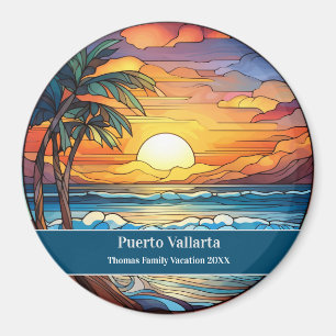 Custom Family Puerto Vallarta Beach Vacation Magnet