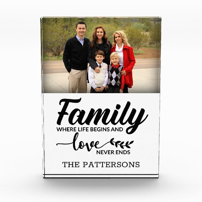 Custom Family Quote Photo Block (Front)