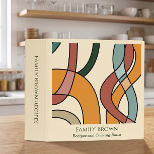 Custom Family Recipe Boho Abstract Earthy Modern Binder