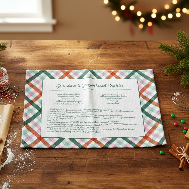 Custom Family Recipe Christmas Kitchen Towel (Creator Uploaded)