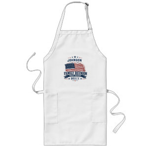 Custom Family Reunion American Flag Long Apron