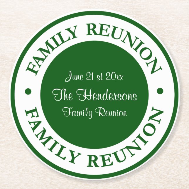 Custom Family Reunion Coasters (Front)