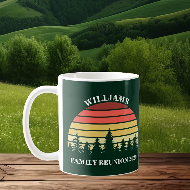 Custom Family Reunion Forest Sunset Keepsake Coffee Mug (Creator Uploaded)