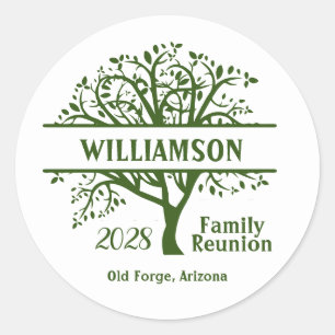 Custom Family Reunion Genealogy Tree Matching  Classic Round Sticker