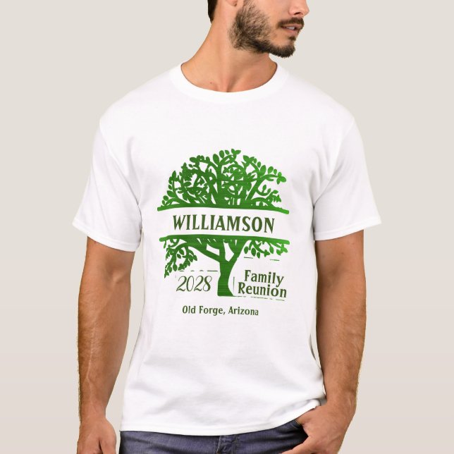 Custom Family Reunion Genealogy Tree Matching  T-Shirt (Front)