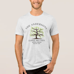 Custom Family Reunion Genealogy Tree Matching Tri-Blend Shirt