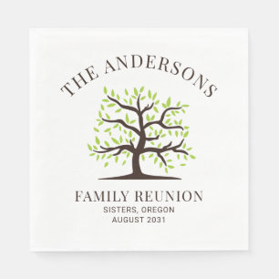 Custom Family Reunion Genealogy Tree Paper Napkin