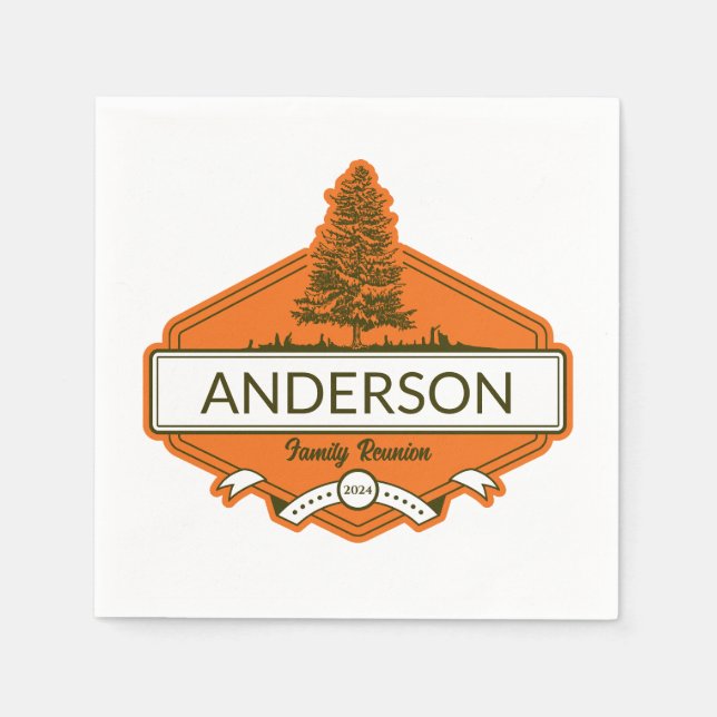 Custom Family Reunion  Napkin (Front)