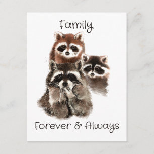 Custom Family Reunion Raccoons Blowing Kisses Fun Invitation