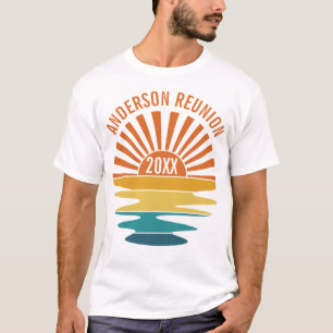 Custom Family Reunion Retro Sunset T-Shirt
