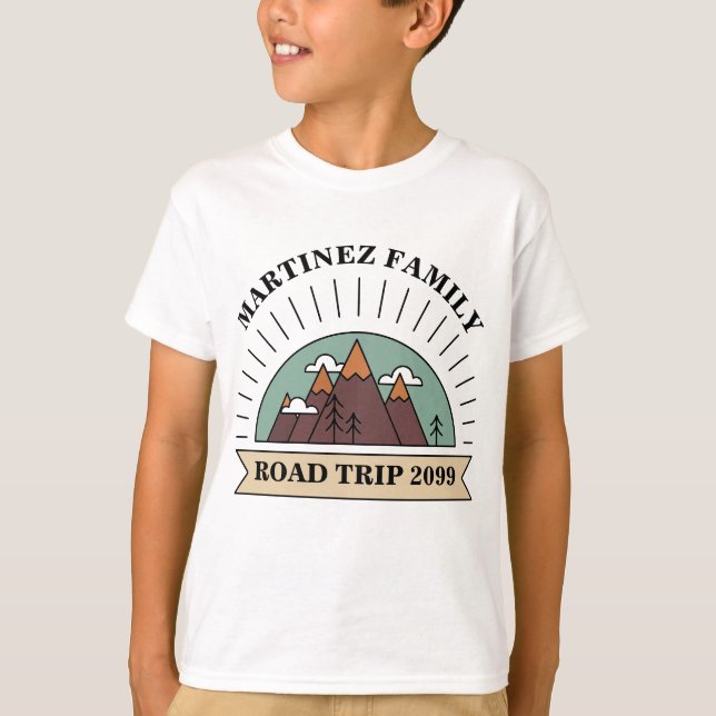 Custom Family Reunion Road Trip Moutain T-Shirt (Front)
