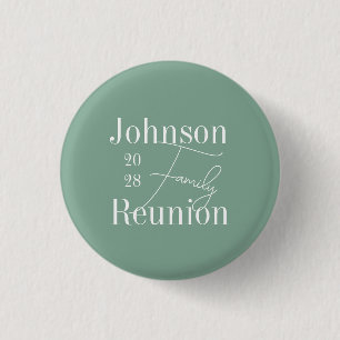 Custom Family Reunion Sage Green Keepsake 1 Inch Round Button