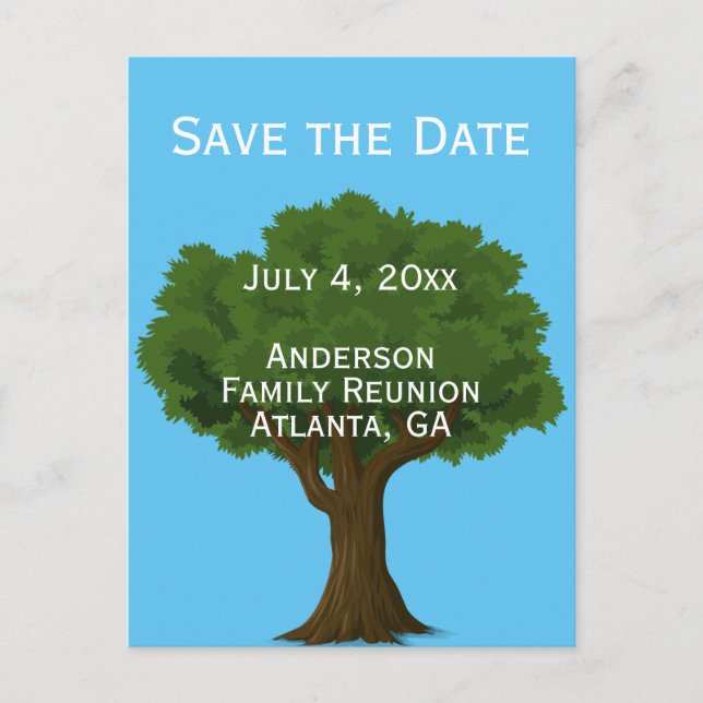 Custom Family Reunion Save the Date Announcement Postcard (Front)