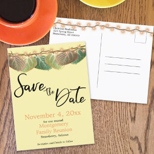 Custom Family Reunion Save The Date Aspen Leaves Announcement Postcard