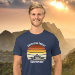 Custom Family Reunion Sunset Mountain Road Trip<br><div class="desc">This cool orange vintage sunset over rocky mountains in nature makes a great image for a set of customized tri-blend t-shirts for a family reunion, road trip, or summer vacation. Commemorate your holiday week with matching tees for mom, dad, brother and sister. Just add your own last name and the...</div>