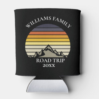 Custom Family Reunion Sunset Mountain Road Trip Can Cooler