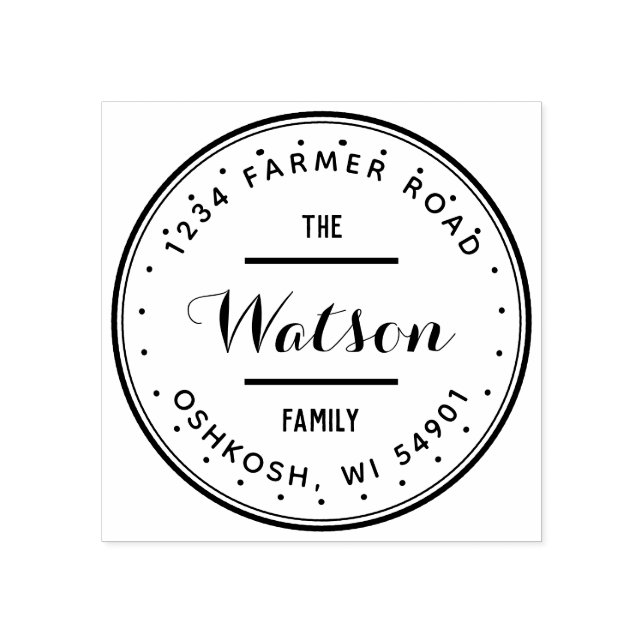 Custom Family Round Return Address Stamp (Imprint)